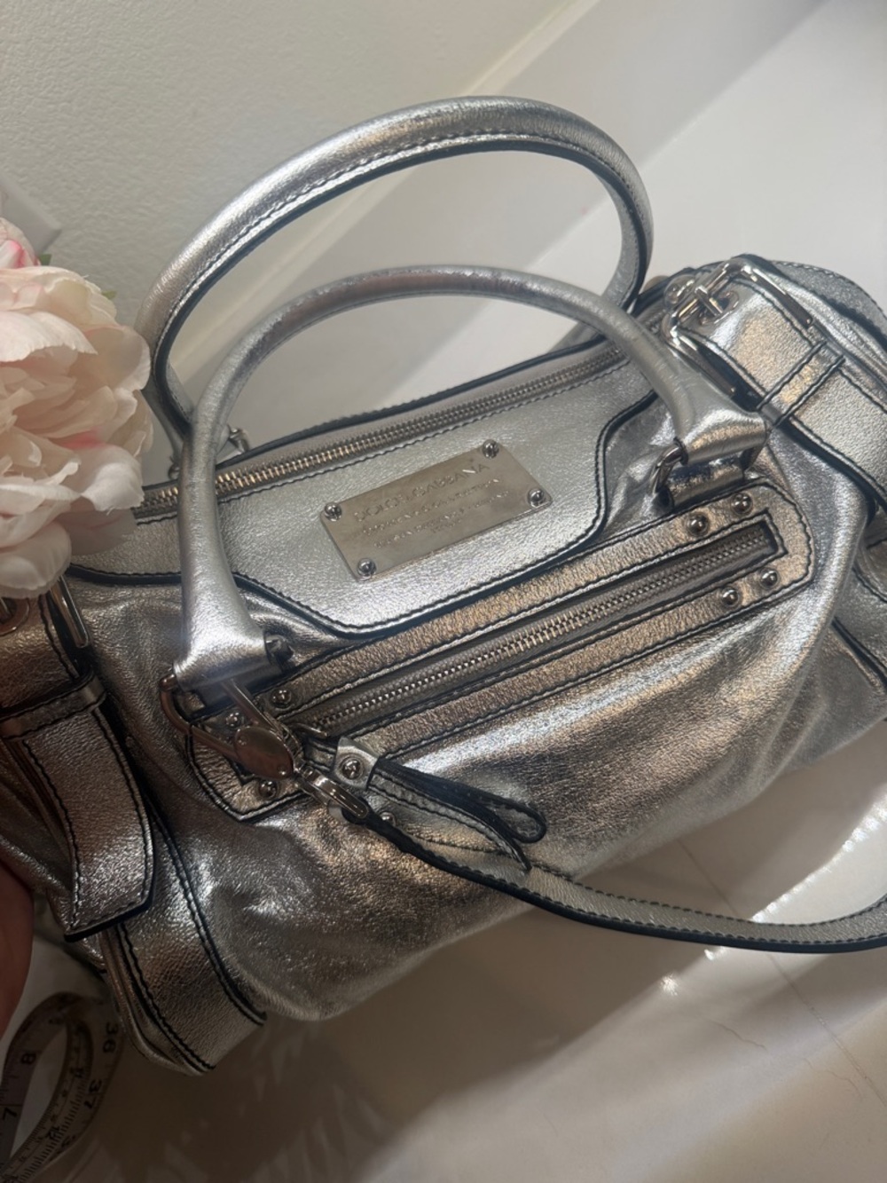 Dolce & Gabbana Metallic Silver Top Handle